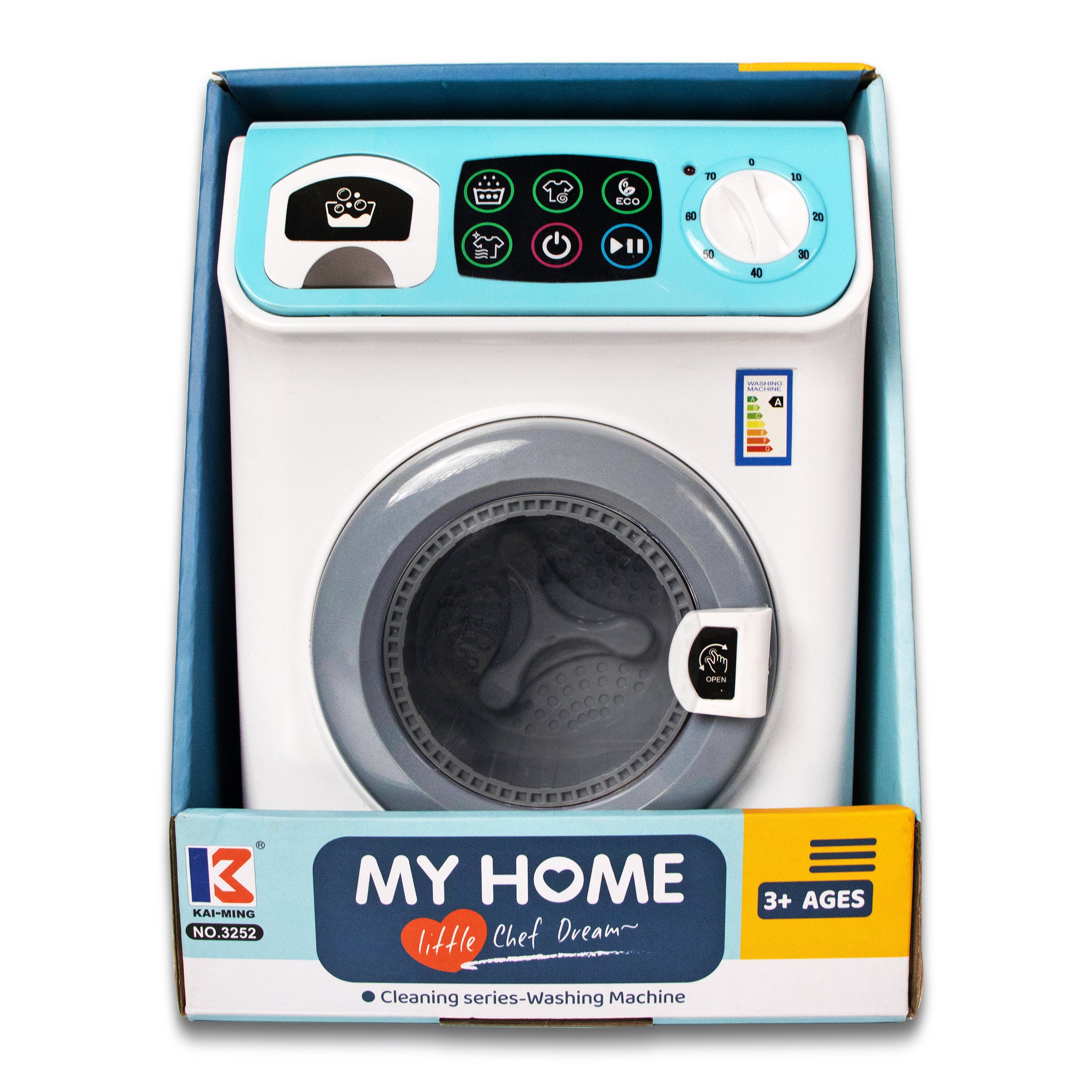 ILEARNNGROW  Mini Washing Machine Pretend Play Toy with Light & Realistic Sound for Kids