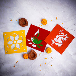 ilearnngrow ilearnngrow Diwali DIY Rangoli Kit - Set Of Three Stencil