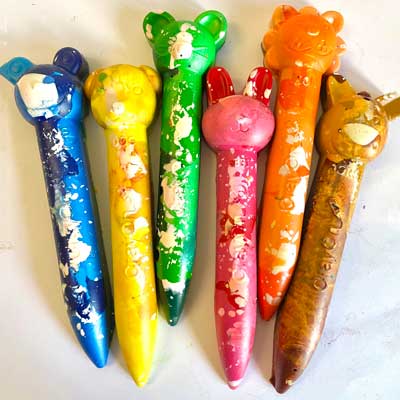 Animal Stick Crayons set of 6/12 - Marbled Set