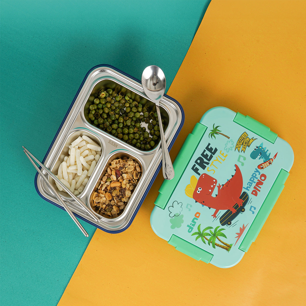 ilearnngrow Bento Box- Dino - Rectangle