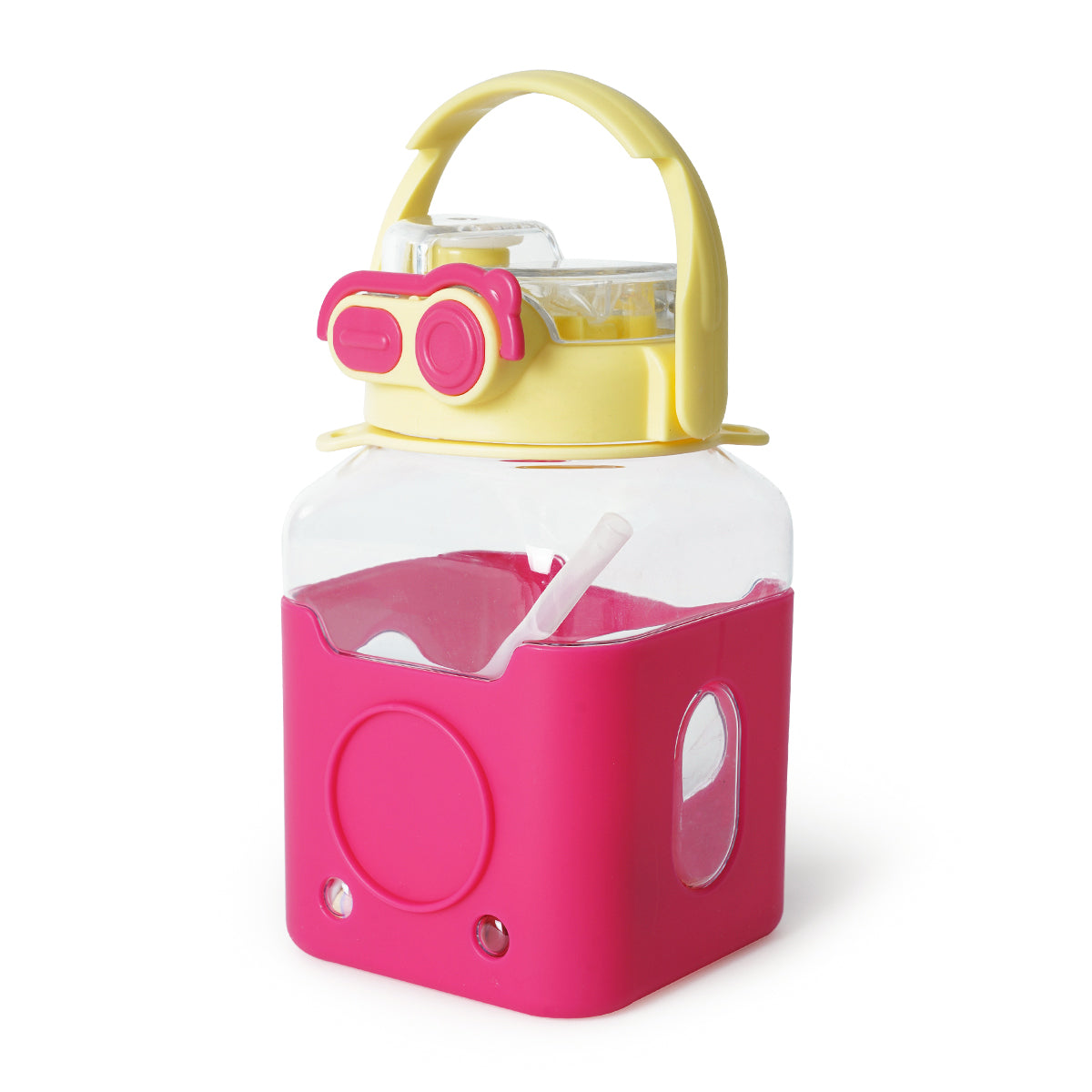 ilearnngrow - Dual Bottle Sipper - Square- Yellow Pink