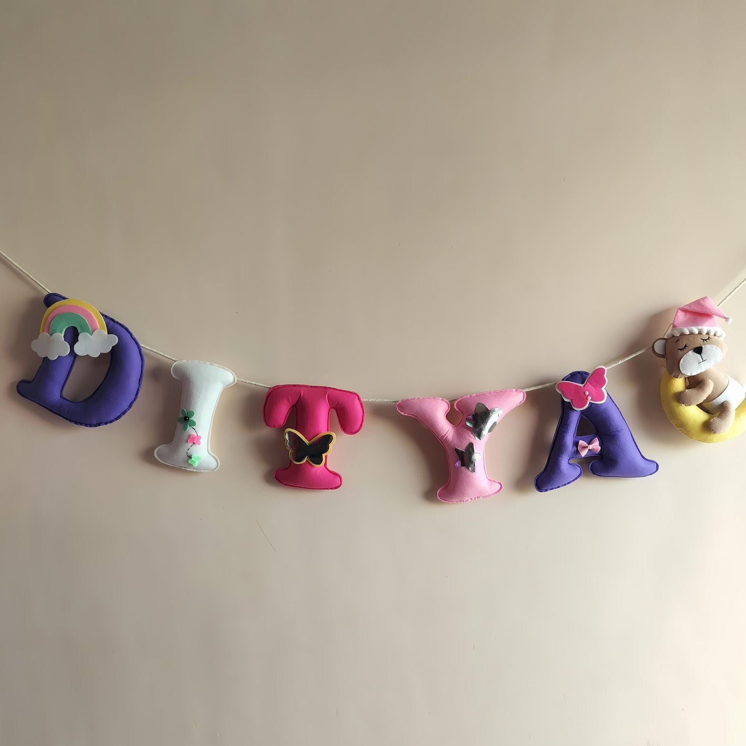 ilearnngrowColour Pop Cute Personalised Bunting - Unicorn/Dolls/Teddy