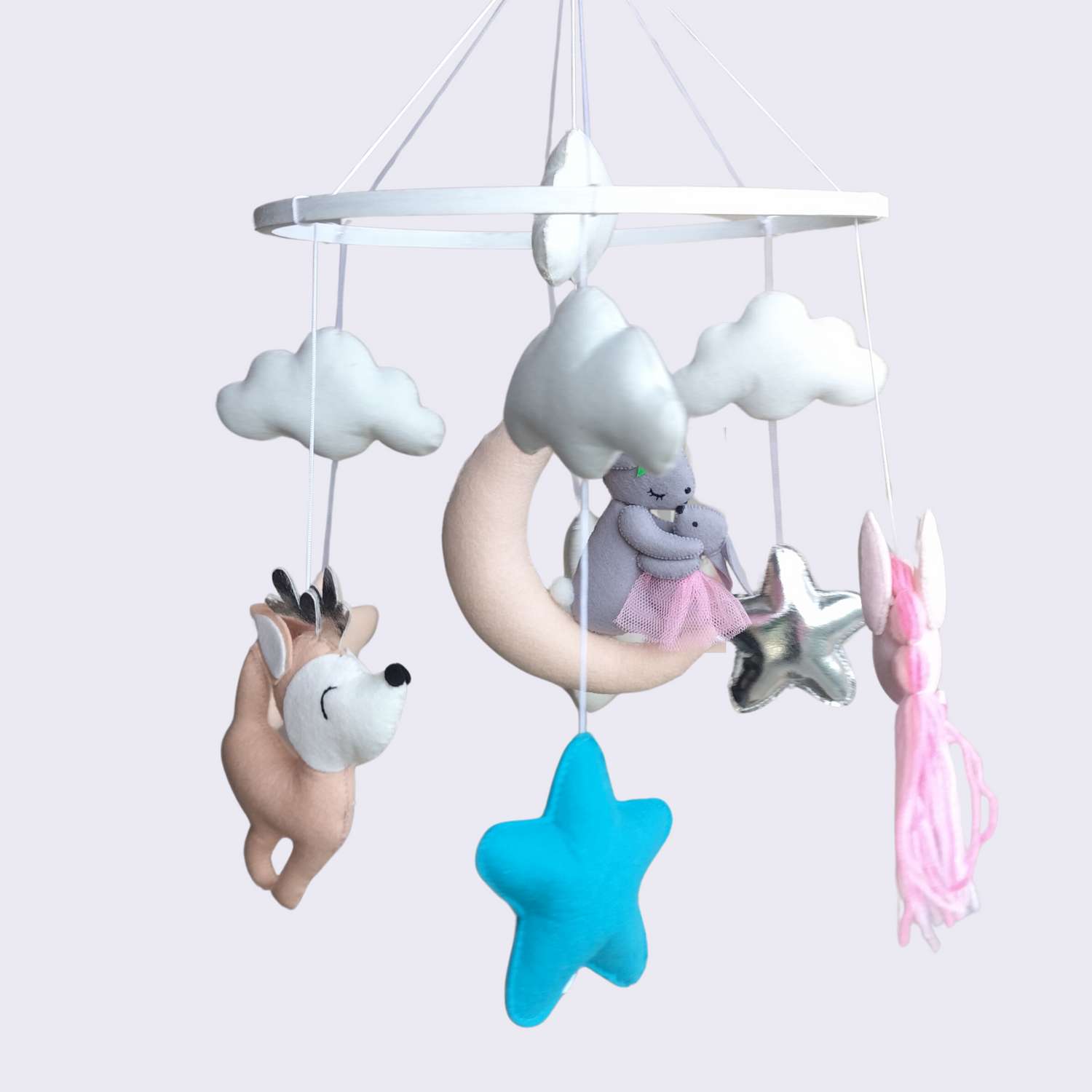 ilearnngrowBunny Family with Unicorn Cot Mobile