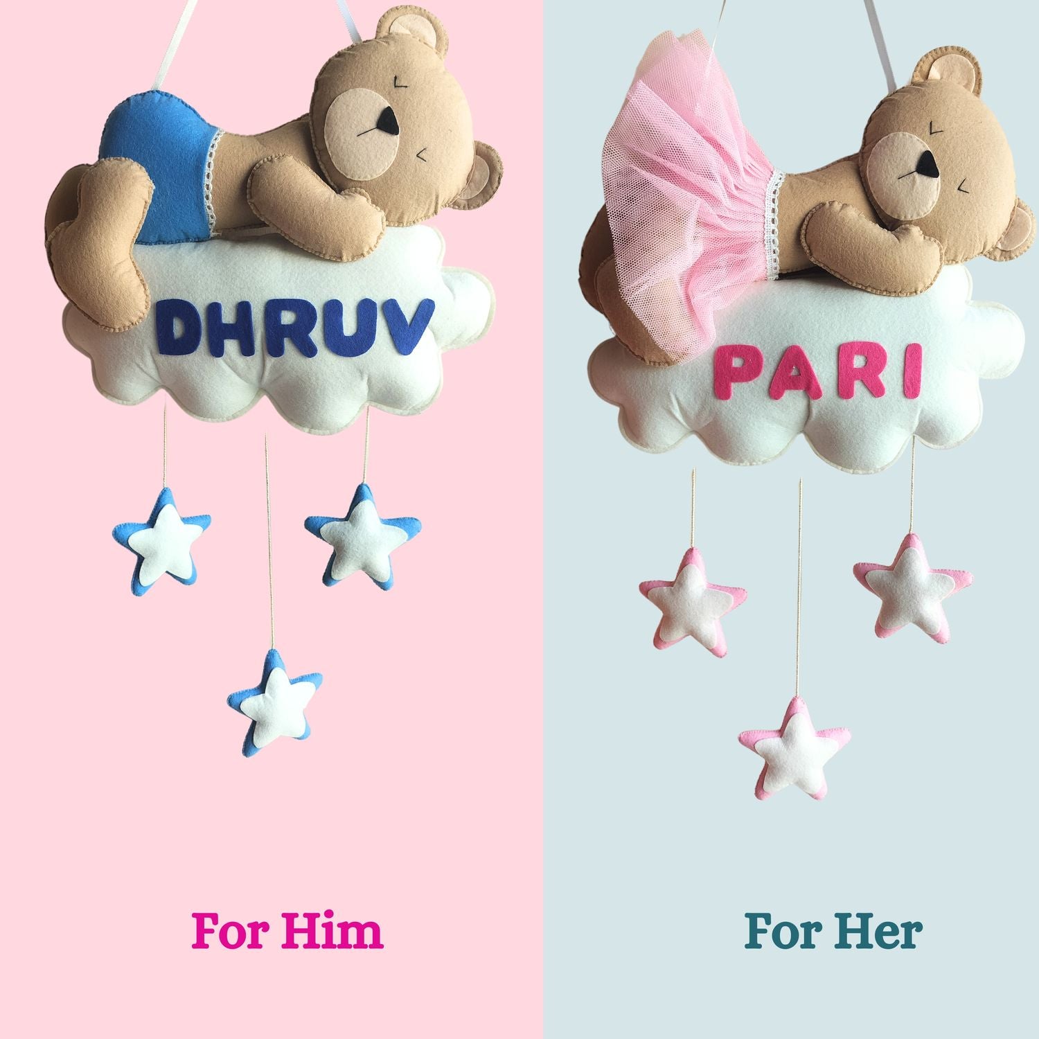 ilearnngrowDreamy Teddy Personalised Wall Hanging