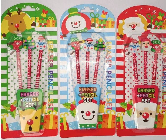 ilearnngrow Christmas Eraser Pencil Set