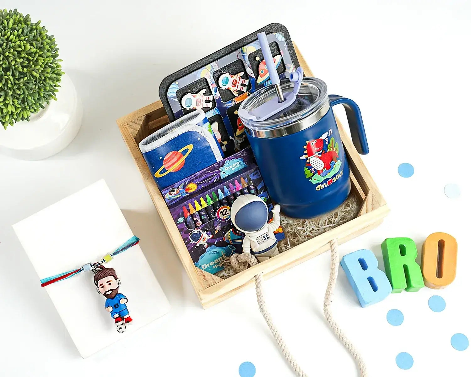 iLearnNGrow space wooden hamper for kids with educational toys, sudoku, crayons and sipper set