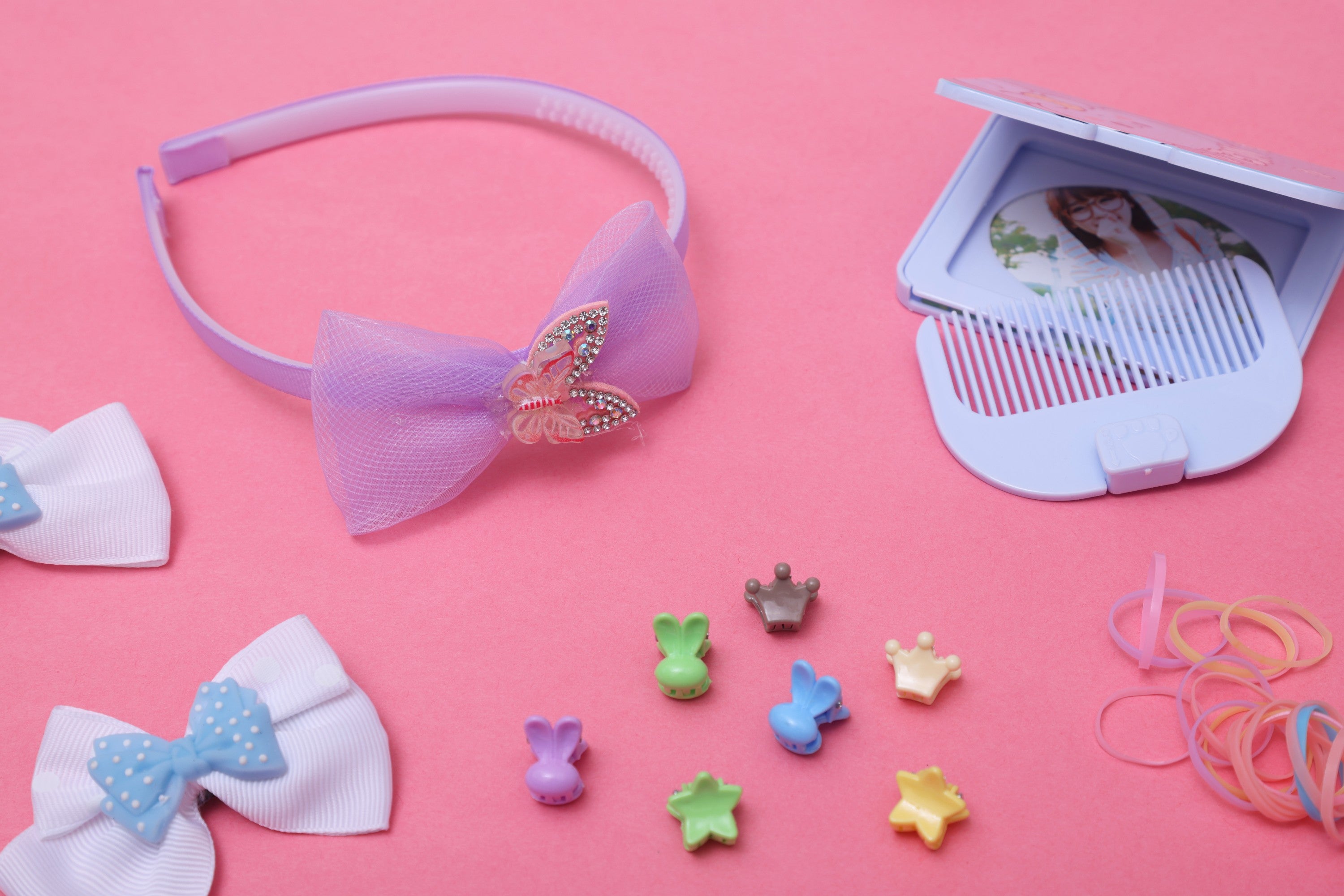 ilearnngrow Bow Hair Accessories Set - Purple