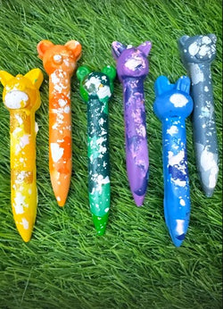 Animal Stick Crayons set of 6/12 - Marbled Set