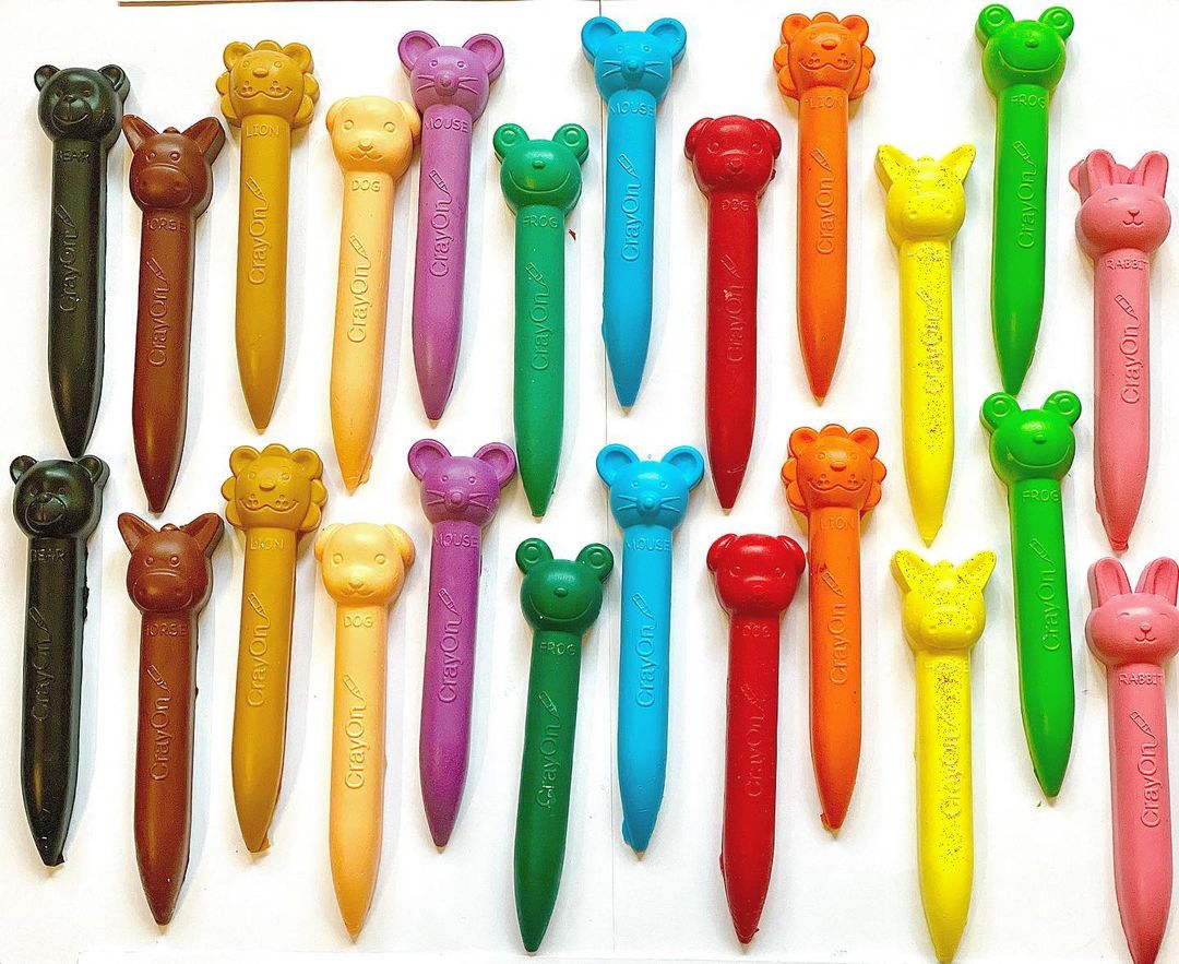 Animal Stick Crayons set of 6/12 - Plain